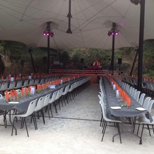 Repas sous l'auvent