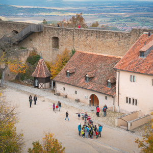 Vue sur la cour depuis les rempart Sud